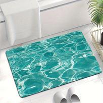 Blue Ocean Wave Pattern Bath Mat Soft Absorbent Doormat for Bathroom Entrance Waterproof Floor Mat Home Comfort Decor Rug 30x50cm