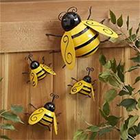 4pcs Metal Bumble Bee Wall Decor 3d Iron Bee Art Sculpture Wall Decor Metal Wall Art For Outdoor