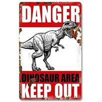 Pavojus - Dinosaurų zona Juros periodo Parkas Negalima įeiti Rex Vintažinis metalinis skardinis ženklas Retro skardos ženklas Sienos meno dekoras 20*30cm 20x30cm（7.8x11.8inch）