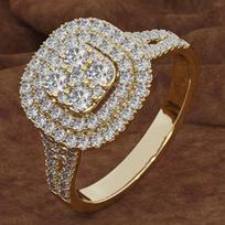 E-Commerce Electroplating Micro-Inlaid Diamond Eight Hearts And Eight Arrows Square Ring no. 5