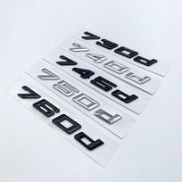 Nauji šrifto numeriai raidės 730d 740d 745d 750d 760d viršutinė ABS emblema, skirta BMW 7 serijos automobilio bagažinės vardinės lentelės logotipui, juodas glossy black 730d