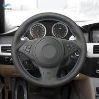 Automobilio vairo dangtelio odinė apdaila, skirta BMW 5 6 serijos E60 E61 Touring 545i 550i E63 Coupe E64 630i 650i 03-10 raudona mėlyna