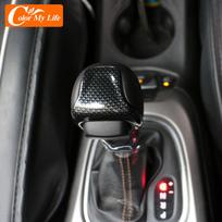Automobilio pavarų perjungimo rankenėlės apsauginė apdaila, pavarų galvutės rankenėlės dangtelio lipdukas, tinkantis Jeep Compass 2016 2017 2018 Renegade carbon fiber
