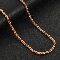 Nerūdijančio plieno pintos grandinėlės vyrams moterims rožinio aukso spalvos dengtas vėrinys chokeris aukštos kokybės papuošalai dovanos 2/3/4 mm pločio 40cm  16inch