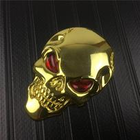 Motociklui Harley Yamaha Honda Suzuki Kawasaki Universalus 3D Metalinis Kaukolės Skeleto Automobilio Moto Lipdukai Emblema auksas