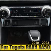 For Toyota RAV4 -2022 2023 RAV 4 XA50 Hybrid Stainless Car Central Control Seat Heat Button Trim Cover Sticker A Black
