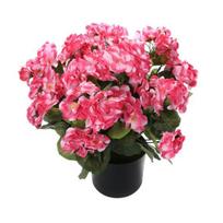 Dirbtinės pelargonijų gėlės laukui, 13 colių vazoninis dirbtinių pelargonijų krūmas, atsparus UV spinduliams, dirbtinio šilko gėlė verandos, sodo, kiemo terasos dekoravimui E