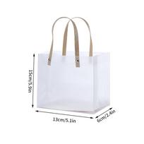 10PCS Transparent Frosted Tote Bag PP Waterproof Companion Gift Candy Bag Flower Wrapping Bag Birthday Wedding Party Supplies as shown
