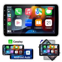 1din android automobilio navigacijos sistema Junsun 10 colių carplay gps navi wifi bt fm swc 360° sukamas ekranas 4+64gb