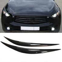 Priekinių žibintų antakių apdaila, skirta Infiniti FX37 FX35 FX50 2009-2013 anglies pluošto automobilio priekinio žibinto voko priekinio priekinio žibinto dangtelis Carbon Fiber