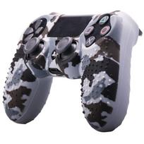 Kamufliažinio minkšto silikoninio dėklo odos rankenos dangtelis, skirtas 4 PS4 valdikliui gray