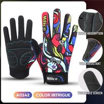 Riding Gloves Road Bikes Shock-Absorbing Anti Slip Wear-Resistant Touch Screen Sports Mountain Bike Gloves Halloween Gift Gloves M