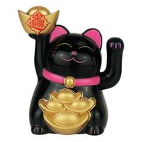 Solar Car Maneki Neko Lucky Cat Home Decor Waving Hand Cat Feng Shui Ceramic Fortune Cat Statue Kawaii Room Decor Accessories juoda