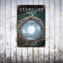 Stargate SG-1 TV laidos metalinis dekoras Plakatas Vintažinis skardos ženklas Metalinis ženklas Dekoratyvinė lentelė Pub Barui Vyriškam kampeliui Klubui Sienos dekoracija 20x30cm（7.8x11.8inch） gray