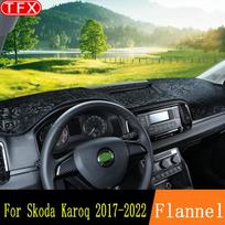 Flanelinis automobilio prietaisų skydelio dangtelis kilimėlis Skoda Karoq 2017~2022   Neslystantis padas Apsauga nuo saulės Prietaisų skydelio kilimėlis Kilimėlis Apsauga nuo UV spindulių Prietaisų skydo kilimėlis Automobilio Left Hand Drive LHD