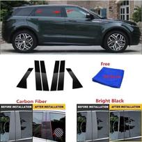Tinka „Land Rover Evoque 2012–2018“ anglies pluošto langų apdailos dangtelis BC kolonėlės lipdukas poliruotas stulpas bright black