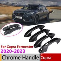 Skirta Cupra Formentor     Blizgus juodas anglies pluošto chromuotas išmaniojo durų rankenos dangtelio apdaila Automobilio išorės aksesuarai Carbon Fiber 4pcs