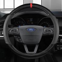 Carbon Fiber+ Oda 37-38CM Automobilio vairo dangtis Neslysta Ford Focus 2 3 MK1 MK2 MK3 Auto Salonas BLACK O SHAPE