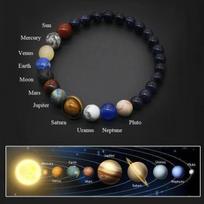 Kosminė Saulės sistemos apyrankė Aštuonių planetų apyrankė Rankų darbo karoliukų tampri apyrankė Porai Draugui Dangaus Madingi papuošalai Dovana
