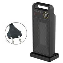 Nešiojamas šildytuvas 1500 W PTC keraminis šildytuvas su termostatu, 80° svyravimas, 5 režimai, 12h laikmatis, saugos apsauga, elektrinis šildytuvas EU Plug juoda
