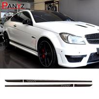 507 stiliaus šoninės juostos lenktynių juostelės vinilinė lipdukas Mercedes Benz W204 S204 Coupe C63 AMG C180 C200 C230 C280 C300 C320 Glossy Black