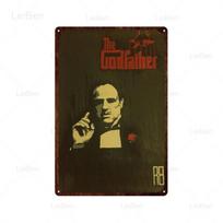 Classic Gangster Movie The Godfather Vintage Plaque Marlon Brando Metal Tin Sign Decorative Plate Cinema Wall Decor Bar Pub Club 30x40cm(11.8x15.7inch)