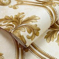 3d Embossed Damask Wallpaper Bedroom Living Room Background Floral Wallpaper Home Decor 0. 53x9.5m smėlis