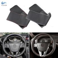 Rankomis pintas perforuotas mikropluošto odos automobilio stiliaus interjero vairo dangtelio apdaila, skirta Volvo V40 XC60 S60 LV60 red line