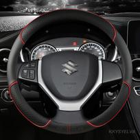 PU odos automobilio vairo apdangalas 38cm Suzuki Swift 2011-2016 Vitara 2015- Celerio 2015 - SX4 S-CROSS 2013- raudona