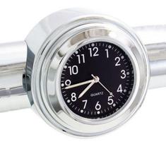 22-25 mm Motociklo Vairo Laikrodis Termometras Vandeniui Atsparus Ciferblatas Vairo tvirtinimas Yamaha Kawasaki ir kt. Black dial clock watch