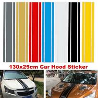 Universalūs Automobilio Lenktynių Rally Dvigubos Juostelės Variklio Dangčio Šoninės Stogo Galinės Lipdukai Dekoras 130*25CM Automobilis juoda