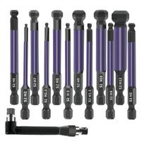 13Pcs Ball End Hex End Screw Driver Bit Set 1/4inch Hex Magnetic Ball Hex Bit 1