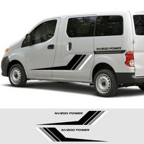 2 vnt. Automobilio šoninės durelių lipdukai Nissan NV200 Evalia, „pasidaryk pats“ vinilinės plėvelės lipdukai, juostelės, grafika, stiliaus detalės, automobilių tiuningas White Gray Black
