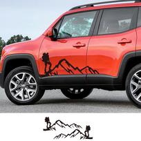 Skirta Jeep Renegade 2 vnt. Automobilio durų šoninės lipdukai Sporto Kalnų Grafika Auto PASIDARYK pats Stilius Vinilinė Plėvelė Dekoracija Lipdukas Tiuningas Matt Gold