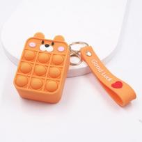Silikoninė monetinė Mini piniginė Dirželis Krepšys Anti-streso Messenger krepšys Braškių Ananasų krepšys Orange bear