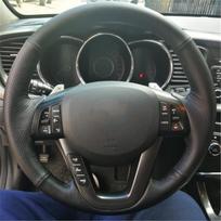 Individualus originalus pasidaryk pats automobilio vairo dangtelis Kia K5 2011 2012 2013 Kia Optima odos pynė vairui Black -line