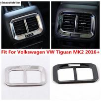 Automobilio galinės porankio dėžutės oro kondicionieriaus išleidimo angos rėmelio apdailos dangtelis Volkswagen VW Tiguan MK2 2016 -  Interjero aksesuarai Silver Style