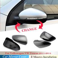 Skirta Volkswagen VW Touran 2011 2012 2013 2014 automobilio galinio vaizdo veidrodėlio dangteliai anglies pluošto rašto korpusas blizgus juodas šonas Black left-right