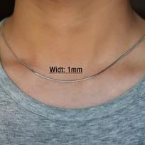 1mm/2mm Wide Stainless Steel Flat Herringbone Chain Necklace for Women Men Vintage Thin Choker Metal Jewelry Making Accessories 41cm 16 inch