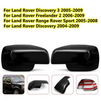 Pair Car Side Door Rearview Mirror Cover Cap For Land Rover Sport Discovery 3 Freelander 2 2004-2009 Mirror Shell Housing Cap Glossy Black