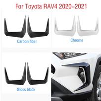 2 vnt. Toyota RAV4 automobiliui Priekinio buferio rūko žibintų rėmelio dangtelis Dienos šviesų apdaila Antakių dangtelis Kapoto modifikacija 1 pair carbon fiber