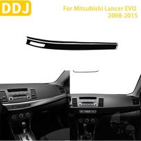 For Mitsubishi Lancer EVO X MR 2008-2015 Car Accessories Plastic Piano Black Interior Central Dashboard Panel Trim Sticker black LHD black