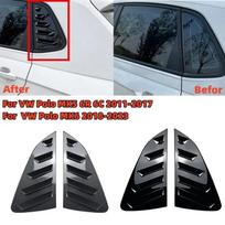Blizgios juodos/Anglies pluošto imitacijos Automobilio galinio lango žaliuzių dangtelio apdaila Volkswagen VW Polo MK5 6R 6C 2011-2018 m. skirta VW Mk6 Polo 2018- Black -18-23