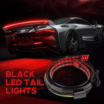 OKEEN 120cm 130cm Universalus LED automobilio spoileris Anglies pluošto bagažinės šviesų juosta Lenktyninis galinis sparnas Automobilio stabdžių posūkių rodiklių lempos 120cm