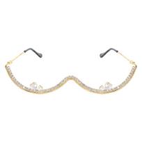 Premium Rhinestones Design Glasses Practical Metal Structure Cosplay Eyewear Fashion Decors For Themed Party Accessories auksas
