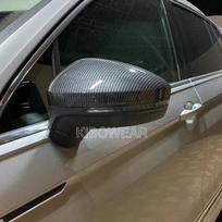 2 vnt. šoninio sparno veidrodėlio dangteliai, skirti VW Tiguan Allspace L MK2 2017 2018 (Anglies išvaizda) Pakeitimas no blind spot hole