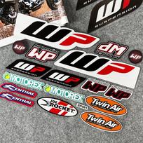 WP KTM šakių lipdukai motociklų priedai pakaba, vandeniui atsparūs lipdukai, atspindintis dekoravimas, motokroso amortizatorius 30x20 CM