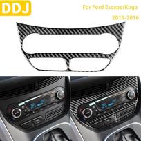 Carbon Fiber For Ford Escape Kuga 2013 2014 2015 2016 Accessories Car Interior Automatic Climate Control Panel Trim Sticker LHD