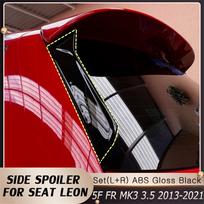 2 vnt. Automobilio lango apdailos lūpų spoileris Seat Leon 5F FR Mk3 MK3.5 Galinio stogo sparnas Šoninis kraštas Galinės lūpos Vertikalus galinis Gloss Black