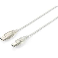 equip USB 2.0 Kabel, USB-A / USB-B Stecker, silber, 1,0 m (128653)